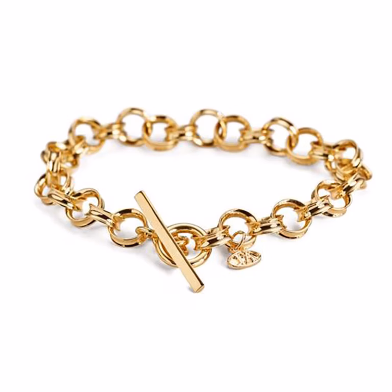 JO'ANS Omsmältning. Ankar armband kupad med t-lås 16 gram 18 karat.