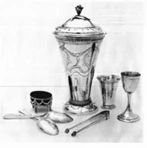 Silver ifrån Ernanders verkstad. I Upplandsmuseéts ägo.