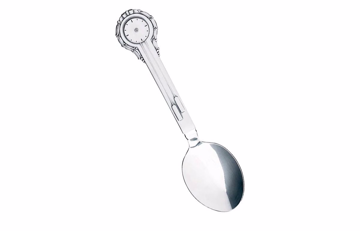 Dopsked Klocka i silver från Gense